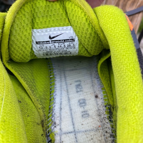 Nike Air Max Lunarlon Trainers Shoes Grey Orange  size 10.5 - Picture 9 of 17